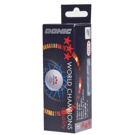 Bola de Plástico Oficial Donic 3 estrelas caixa 3 unidades